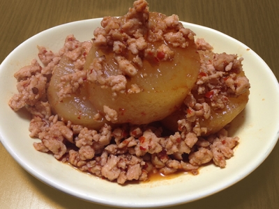 韓国風大根の鶏そぼろ煮