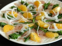 白身魚と菜の花のシトラスカルパッチョ