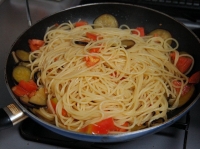 茄子とトマトのあっさりパスタ