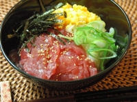 彩り鮮やかなネギトロ丼