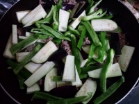 茄子とピーマンの挽き肉炒め