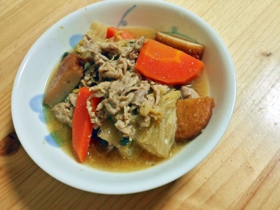豚と野菜の味噌チゲスープ