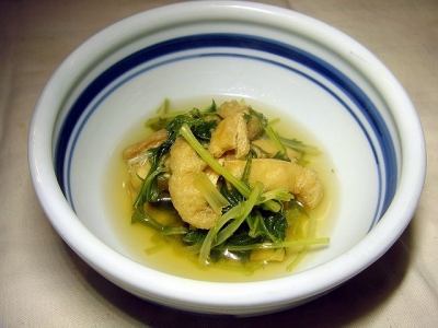 水菜と油揚げの煮浸し